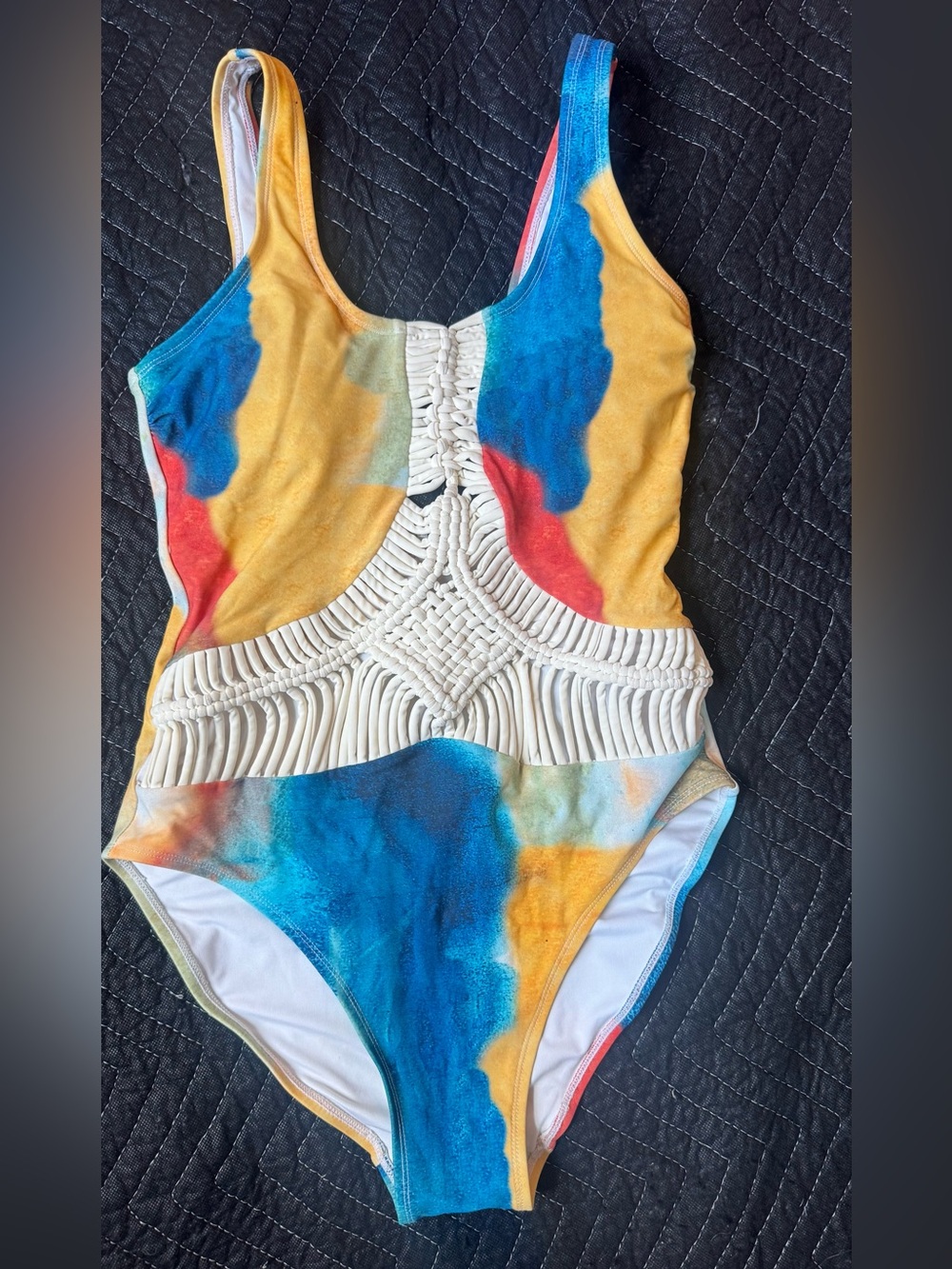 VENUS Teal Blue and Yellow Swimsuit Bottom